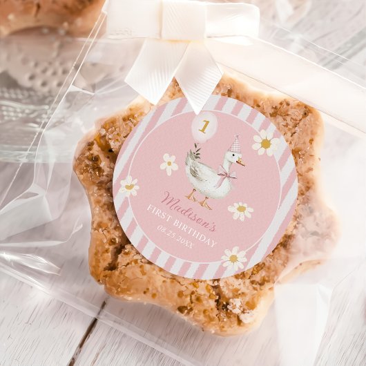 グース間抜けデイジーガール1st誕生日パーティー ラウンドシール