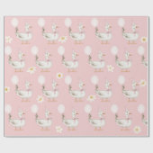 グース間抜けデイジーガール1st誕生日パーティー ラッピングペーパー (フラット)