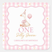 グース間抜けデイジーギンガム1stバースデーシール スクエアシール (正面)