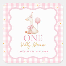 グース間抜けデイジーギンガム1stバースデーシール スクエアシール