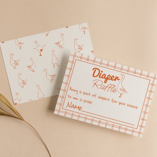 グース間抜けハンド引き中性紙おむつラッフル エンクロージャーカード