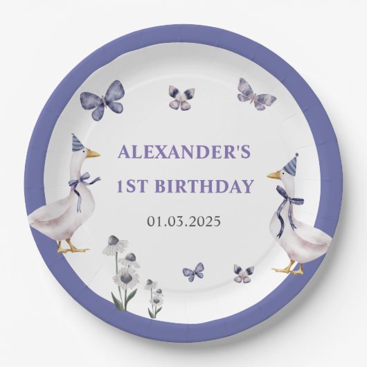 グース間抜けバースデーパーティー ペーパープレート (正面)