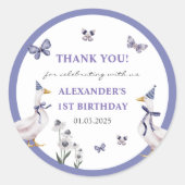 グース間抜けバースデーパーティー ラウンドシール (正面)