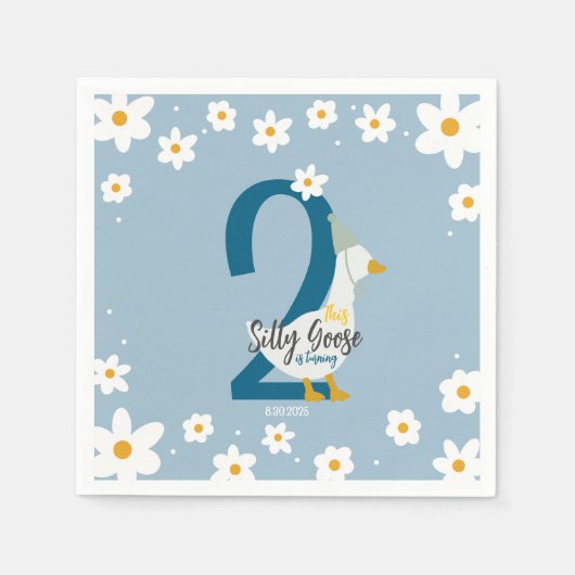 グース間抜けパーティーナプキン スタンダードカクテルナプキン (正面)