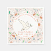 グース間抜けパーティーベイビーシャワー スタンダードカクテルナプキン (正面)