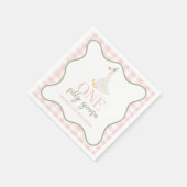 グース間抜けピンクとグリーン スタンダードカクテルナプキン (角)