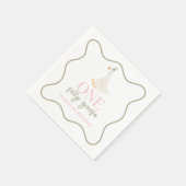 グース間抜けピンクとグリーン スタンダードカクテルナプキン (角)