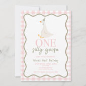 グース間抜けピンクとグリーン 招待状 (正面)