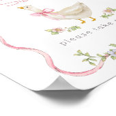 グース間抜けピンクの弓ベビーは甘い ポスター (角)