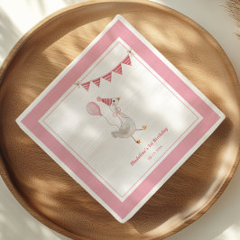 グース間抜けピンクガール誕生日パーティー スタンダードカクテルナプキン