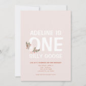 グース間抜けファーストバースデーパーティ招待状 招待状 (正面)