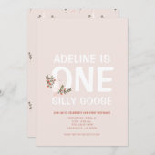 グース間抜けファーストバースデーパーティ招待状 招待状 (正面/裏面)