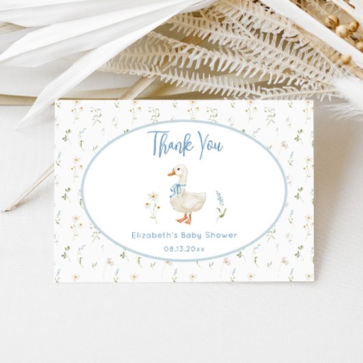 グース間抜けフローラエレガントベビーシャワー サンキューカード