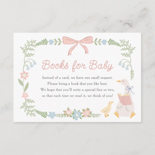 グース間抜けフローラピンクボウベビー エンクロージャーカード (正面)