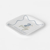 グース間抜けブルーとグリーンの2番目の誕生日 ペーパープレート (傾斜あり)