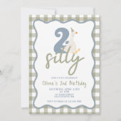 グース間抜けブルーとグリーンの2nd誕生日 招待状 (正面)