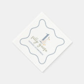 グース間抜けブルーとグリーン スタンダードカクテルナプキン (角)