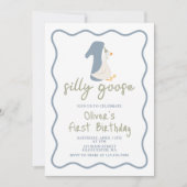 グース間抜けブルーとグリーン 招待状 (正面)