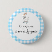 グース間抜けブルー誕生日 缶バッジ (正面)