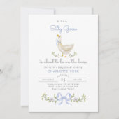 グース間抜けボーお洒落男の赤ちゃんシャワー 招待状 (正面)