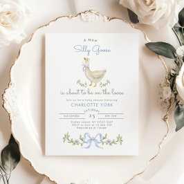 グース間抜けボーお洒落男の赤ちゃんシャワー 招待状