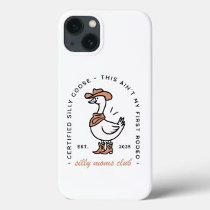 グース間抜けママ女性のカーボーイクおもしろいラブ動物 iPhone 13ケース