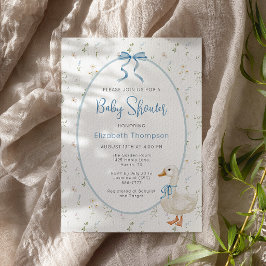 グース間抜けヴィンテージフローラボーイベビーシャワー 招待状