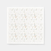 グース間抜けヴィンテージブルーボウフローラベビーシャワー スタンダードカクテルナプキン (正面)