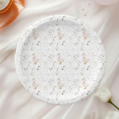 グース間抜けヴィンテージワイルドフラワーガールベイビーシャワー ペーパープレート