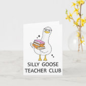 グース間抜け先生クラブ新学期 カード (黄色い花)