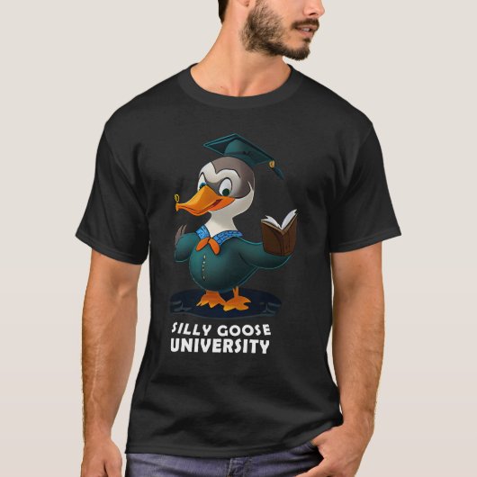 グース間抜け大学の学生おもしろい Tシャツ (正面)