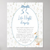 グース間抜け深夜おむつ男の子ベイビーシャワー ポスター (正面)