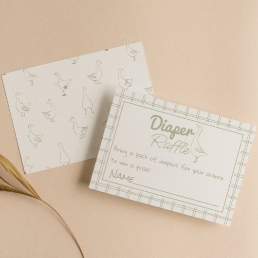 グース間抜け男女兼用描おむつラッフル エンクロージャーカード