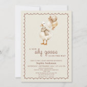 グース間抜け秋男女兼用ベビーシャワー 招待状 (正面)
