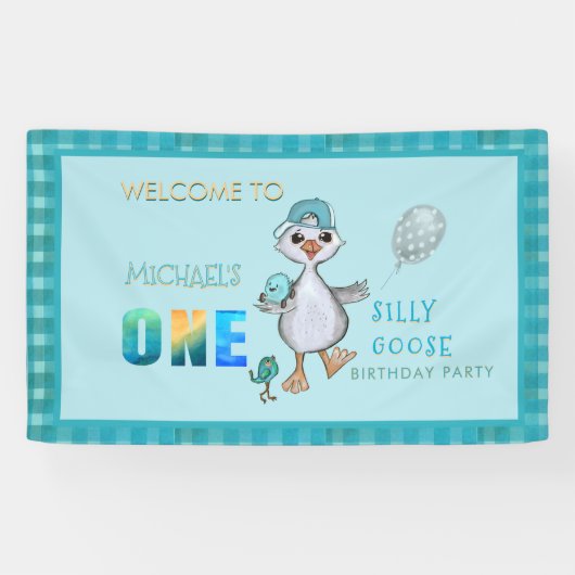 グース間抜け誕生日ウェルカムパーティーバナー 横断幕 (横)
