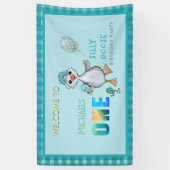 グース間抜け誕生日ウェルカムパーティーバナー 横断幕 (縦)