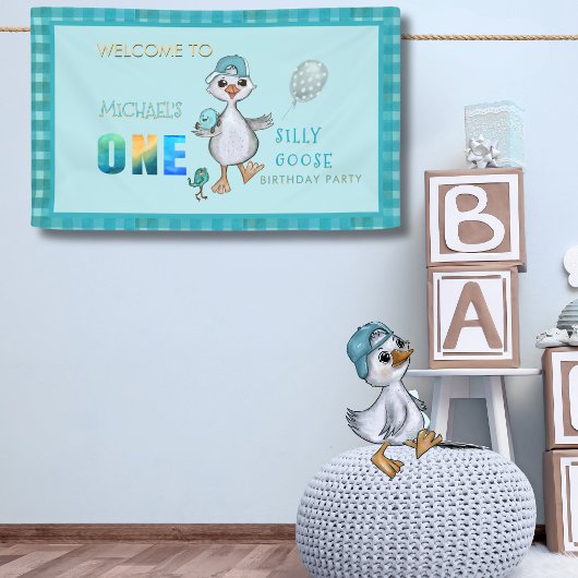グース間抜け誕生日ウェルカムパーティーバナー 横断幕