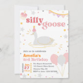 グース間抜け誕生日招待状ピンクガールズ 招待状 (正面)