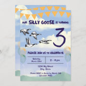 グース間抜け誕生日招待状 招待状 (正面/裏面)