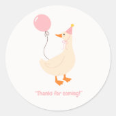 グース間抜け誕生日 ラウンドシール (正面)