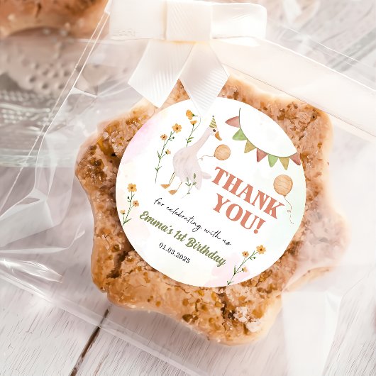 グース間抜け1歳の誕生日パーティークラシックラウンドスティック ラウンドシール