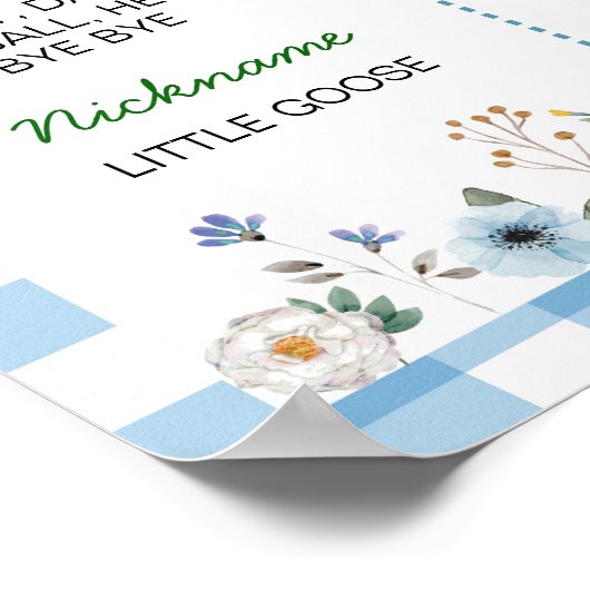 グース間抜け1歳の誕生日パーティーマイルストーン ポスター (角)