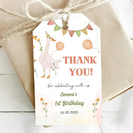 グース間抜け1歳の誕生日パーティー ギフトタグ