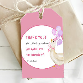グース間抜け1歳の誕生日パーティー ギフトタグ