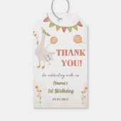 グース間抜け1歳の誕生日パーティー ギフトタグ (裏面)