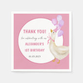 グース間抜け1歳の誕生日パーティー スタンダードカクテルナプキン (正面)