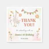 グース間抜け1歳の誕生日パーティー スタンダードカクテルナプキン (正面)