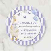 グース間抜け1歳の誕生日パーティー フェイバータグ (裏面)