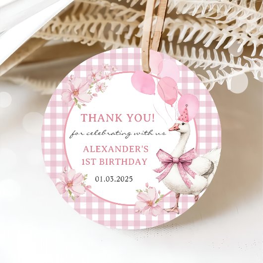 グース間抜け1歳の誕生日パーティー フェイバータグ