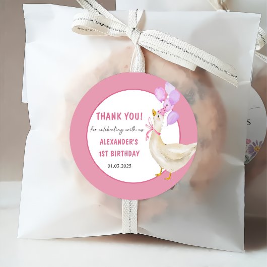 グース間抜け1歳の誕生日パーティー フェイバータグ